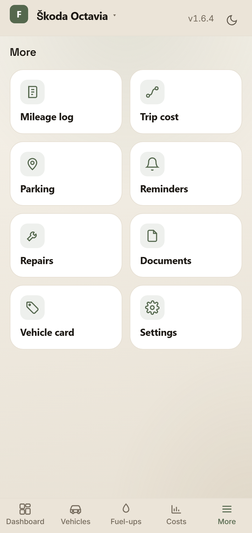 More: parking, reminders, repairs, documents